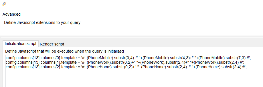 Initialization script to format a string